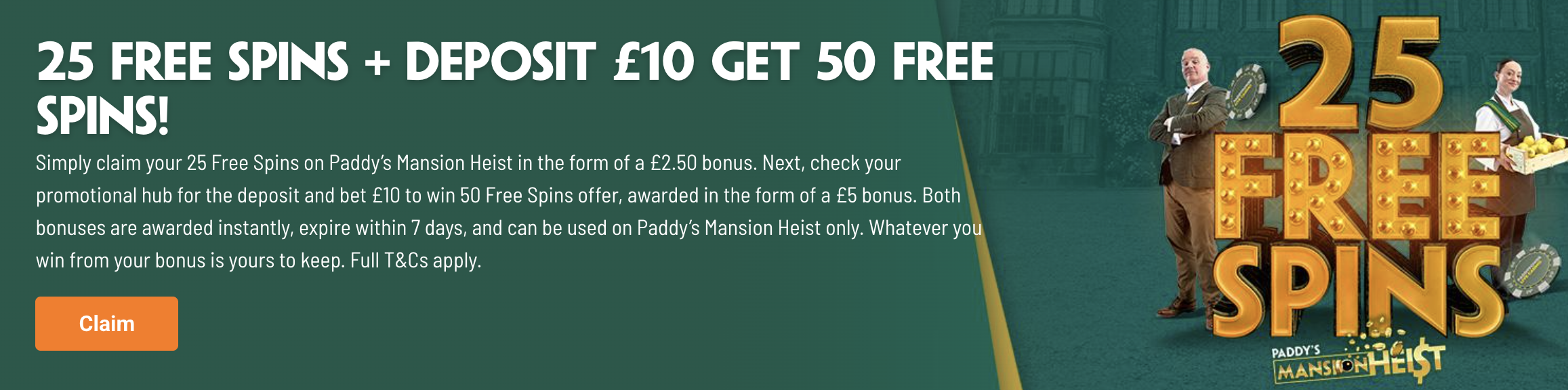 Paddy Power Welcome Bonus – 60 Free Spins
